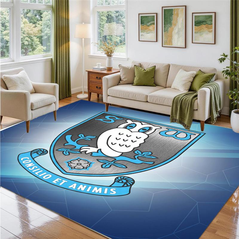 Sheffield Wednesday Design Crystal Velvet Rug Soft Decorative Mat for Bedroom Entrance