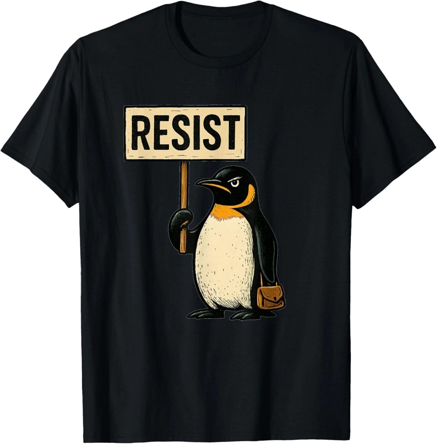 Resist Penguin Activism Graphic Design T-Shirt unisex T-Shirt S