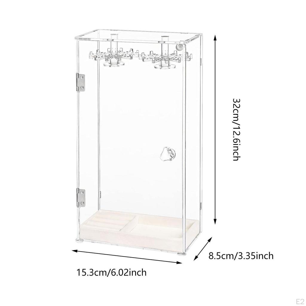 Rotatable Necklace Organizer Acrylic Holder Clear Dustproof Display Stand for