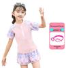 2025 New Japanese Floral Girls' Swimsuit Set with Swim Cap for Training
