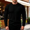 Men's Crewneck Ribbed Knit Sweater, Long Sleeve Pullover with Vertical Texture for Fall and Winter
