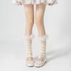 Cotton Knee High Ruffle Socks Candy Color Open Toe Socks All Match Sweet Leg Warmer  Summer