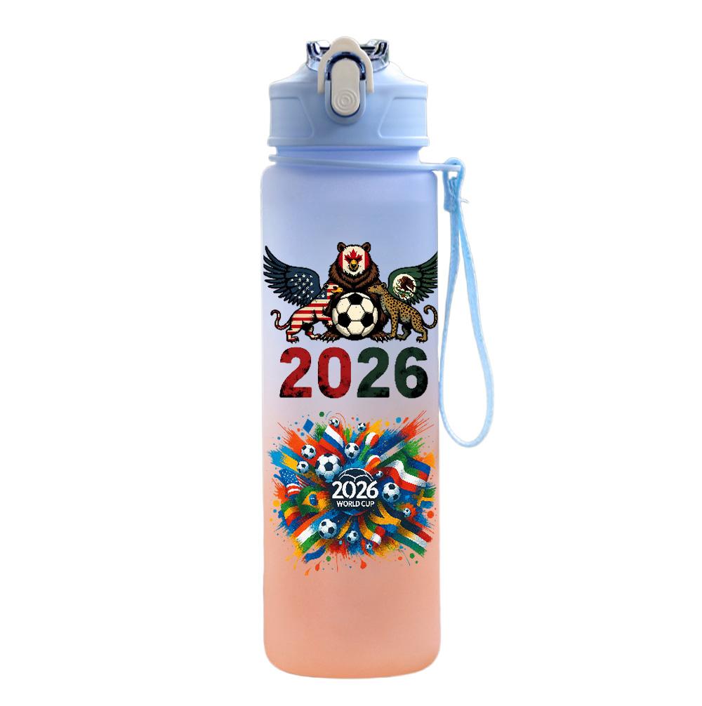 

2026 FIFA World Cup Water Cup Large Capacity Outdoor Portable Rope Drinking Bottle Gift for Boys and Girls Football Fan Water Bottle
