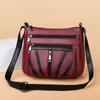 WTEMPO Black PU Leather Crossbody Bag Multi Zipper Large Capacity Adjustable Strap Shoulder Messenger Bag for Women Daily Travel Shopping