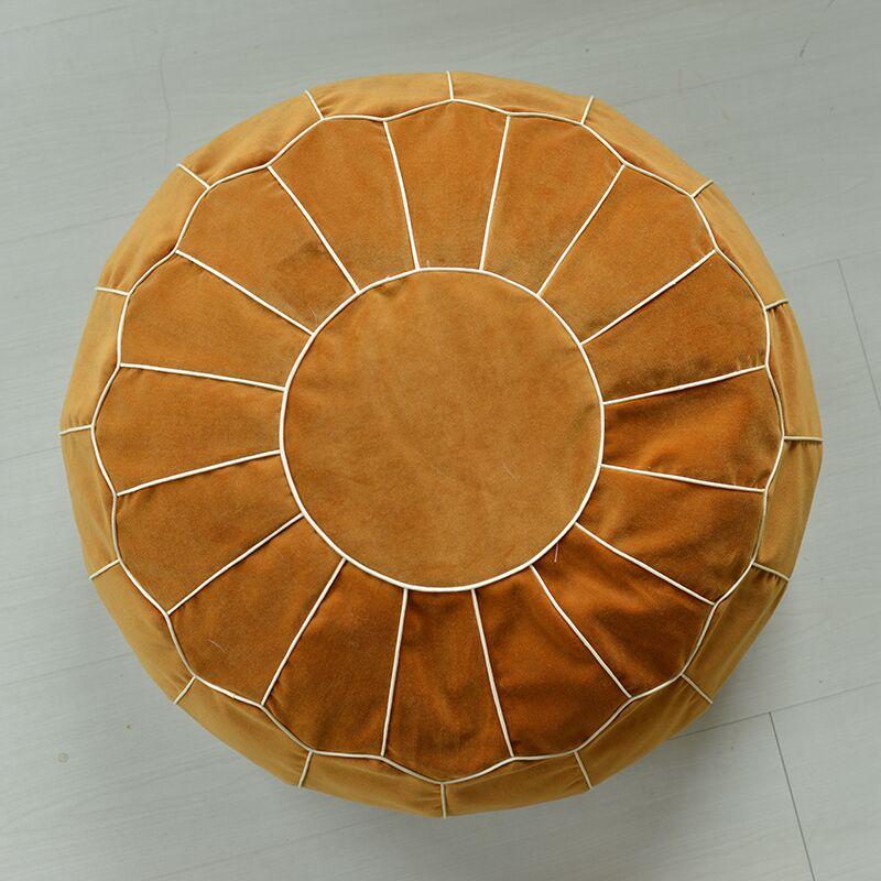 

Nordic Velvet Moroccan Pouf Candy Color Embroider Craft Japanese Style Creative Futon Tatami Ottoman Footstool Unstuffed Cushion