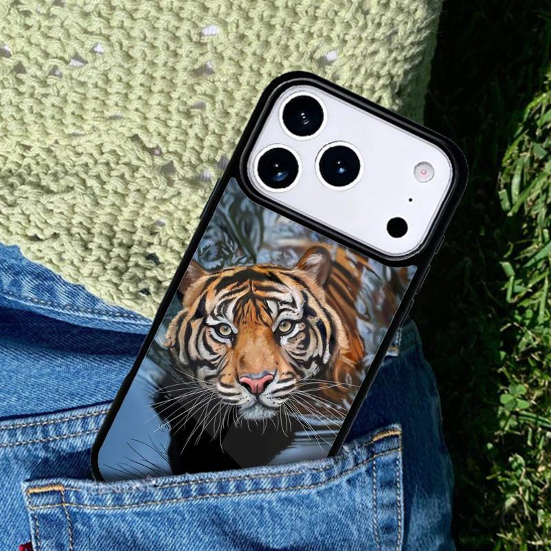 Fashion Animal Tiger Art phone case cover Compatible with for IPhone 17air 16e 15 14 13 12 11Pro Max 17 Air