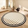 Cream French Style Round Rug – Thick Plush Anti-Slip Mat for Living Room, Bedroom Cloakroom