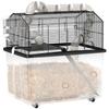 Portable Hamster Cage Hamster Cage with Ramp, Bowl, Water Bottle Tube System 58 X 43 X 57 Cm Black