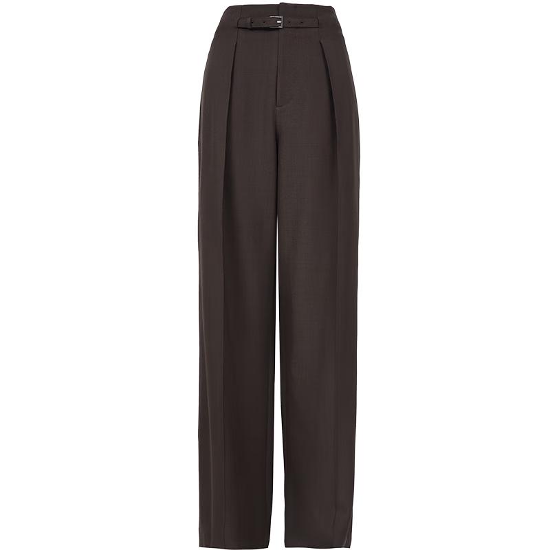

VEROMODA Pleated Draped Wide-Leg Trousers with Belt M