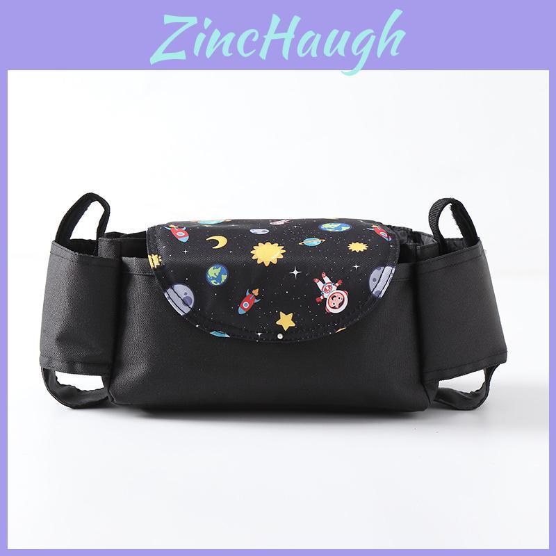 Baby Stroller Storage Bag With Oxford Material Multiple Pouch Holder For Bottle And Drink On Walks