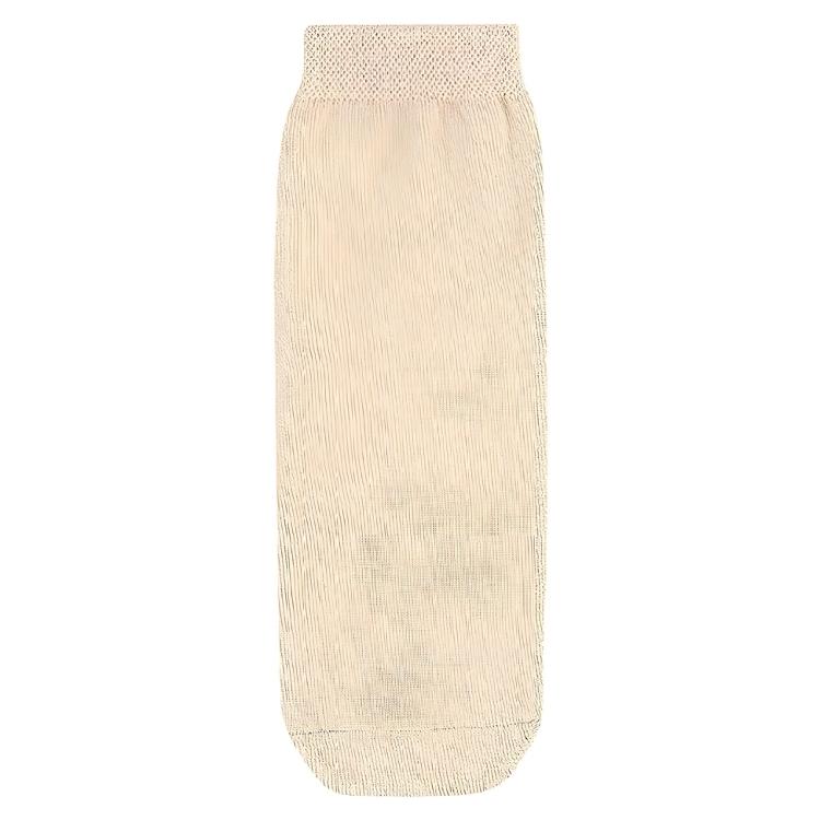 Beige Prosthesis Sock Cover With Long Coverage Fabric Structure for Prosthesis Users and Daily Walking Routine