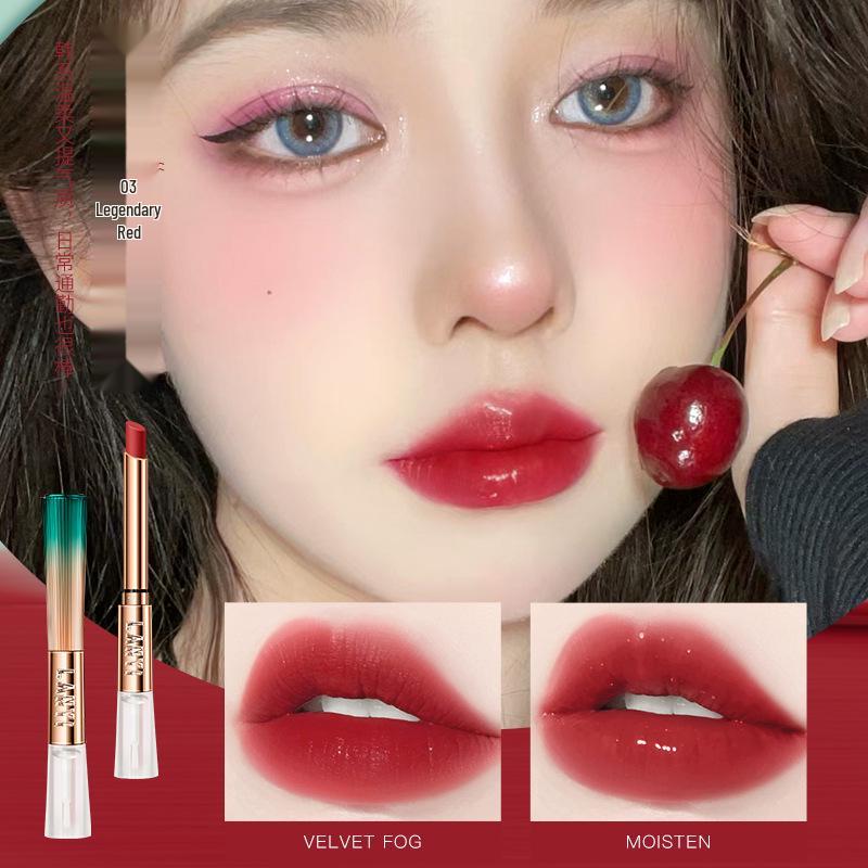 Lan Yi Waterproof Matte Lipstick - Non-Stick, Long-Lasting, Enhances Fairness for Yellow Skin, Star-Endorsed Brand.