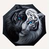 Yin Yang Tigergesicht Kunstdruck WanddekorationRegenschirm mit süßem Design, Tragbarer 3-fach kompakter Regenschirm für Damen & Herren, Valentinstag Muttertag Halle