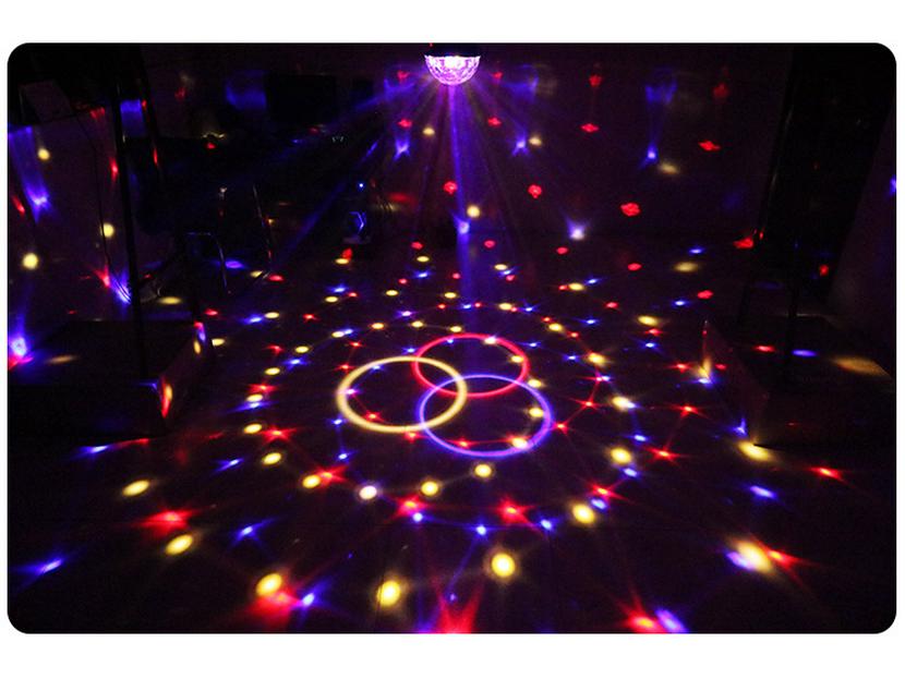Seven-Color LED Crystal Magic Ball Sound-Activated Mini Stage Light