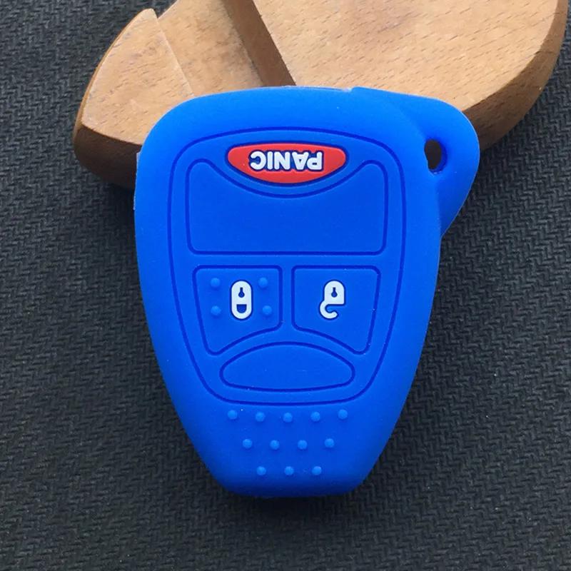 silicone Remote Car Key Shell Cover For Chrysler 300 Dodge Caliber for Jeep Patriot Pacifica Liberty 2+1 3 Buttons Fob Key Case