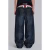 European And American Style New Washed Jeans Men'S And Women'S Retro High Street Straight Trousers Ins