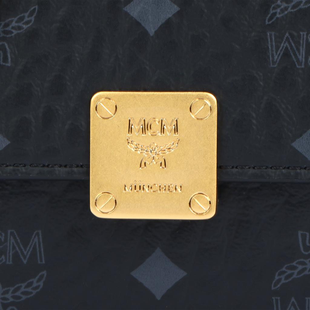 MCM Classic Monogram Canvas And Leather Mini Shoulder Bag Women Shoulder Bag Black MYLFATA03BK001