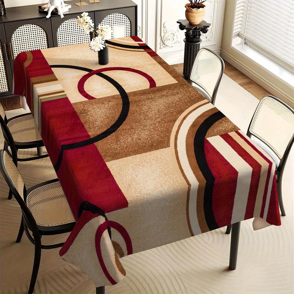 One geometric pattern tablecloth - machine washable polyester rectangular table cover, suitable for the dining roomzyc