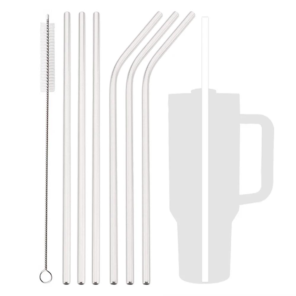 Coloful Reusable Drinking Straw Metal Straws 7Pcs Stainless Steel Straws Set with Brush Bar Cocktail Straw for Glasses Drinkware