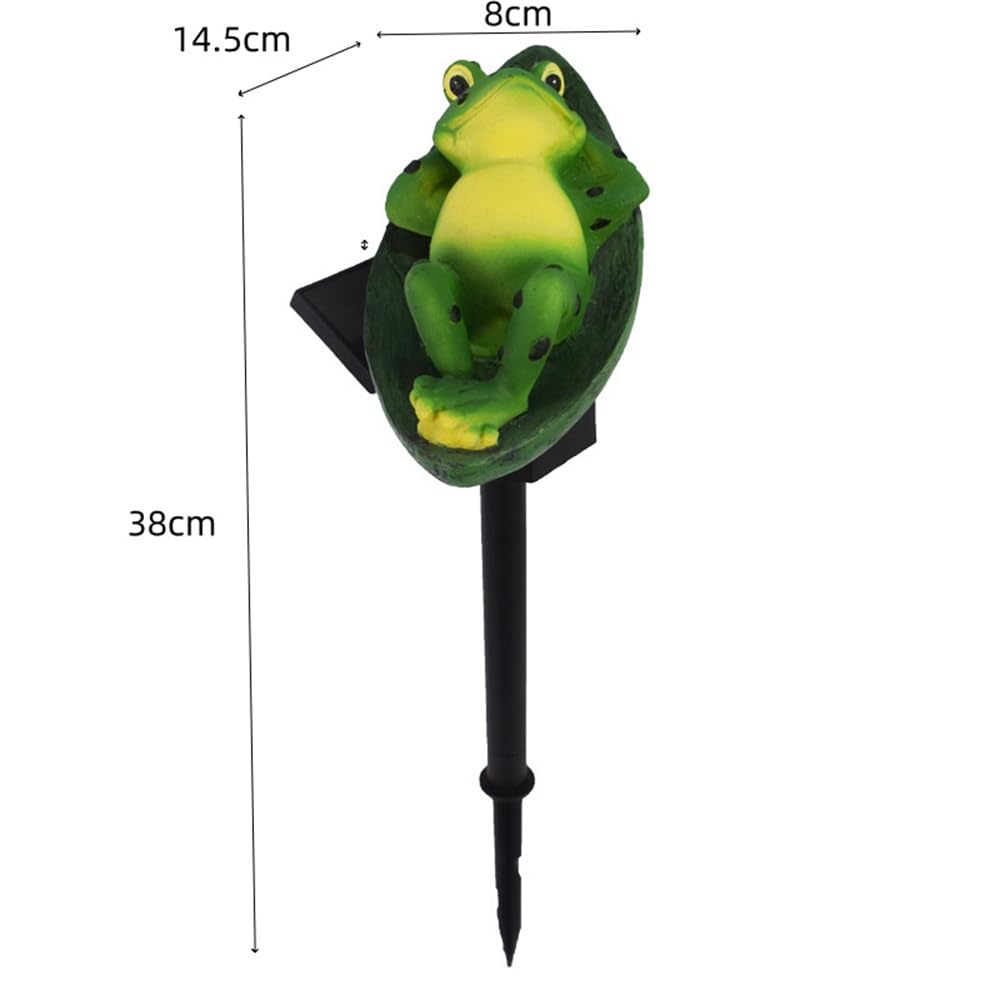 SITEDAN Solar Light, Squirrel Figurine Light, Frog Garden Light, Gardening Ornament, Outdoor Waterproof Garden Decoration (Frog)