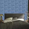Polynesian Geometric Pattern Wallpaper Blue 50x1000