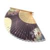 Kanzashi Silk Folding Fan for Women - Set with Pouch - 21cm Compact, Elegant Japanese Pattern, Modern, Heatstroke Prevention, Cooling, Business