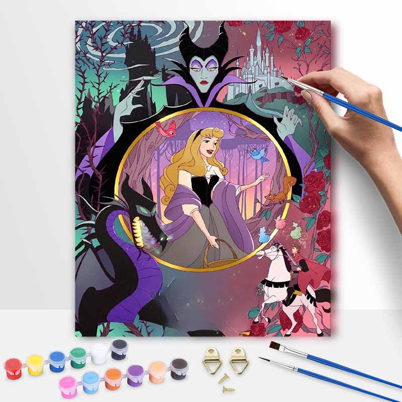 Disney Sleeping Beauty Maleficent Oil Painting Digital Painting Art Kit Handmade Diy Painting Home Decoration Gift