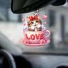 Adorable Cartoon Cat Acrylic Hanging Charm For Car Interior Decoration