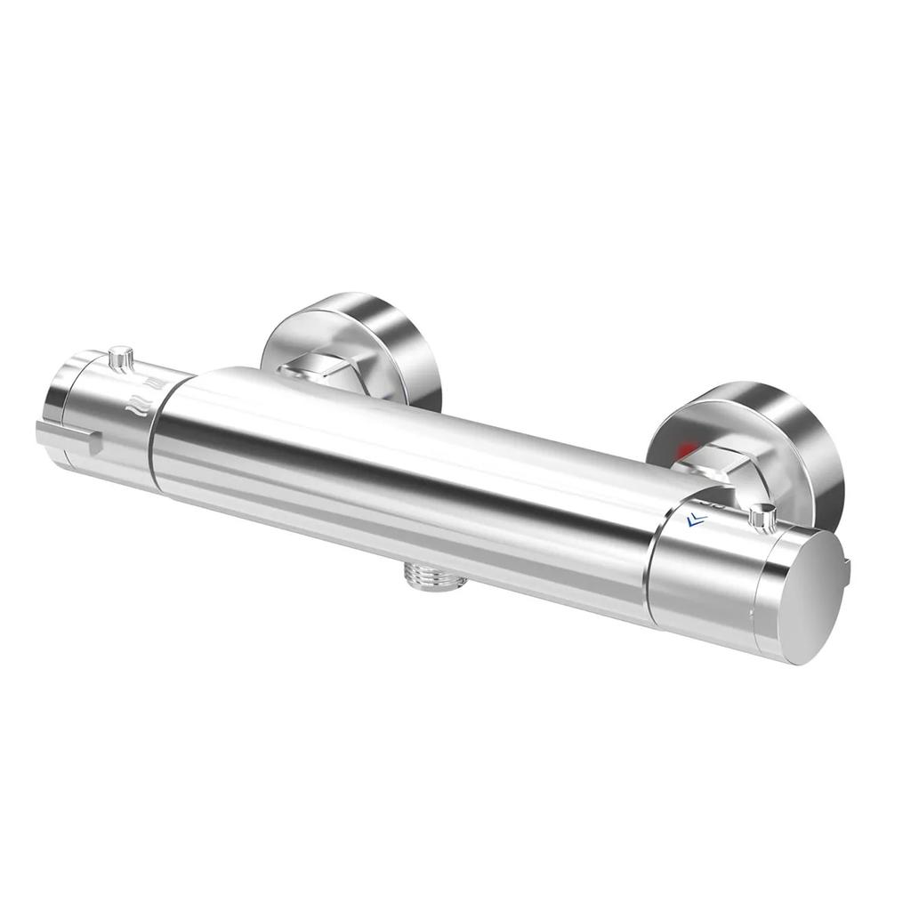 Mitigeur Thermostatique de Douche Chrome Mitigeur de Douche Mural Thermostatique Barrette Mélangeur Eau Chaude et Froide Robinet de Baignoire