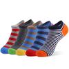 5 Pairs Low Cut Men Socks Solid Color Stripe Breathable Cotton Socks Sport Short Socks Women Men Funny  Ankle Socks,D017