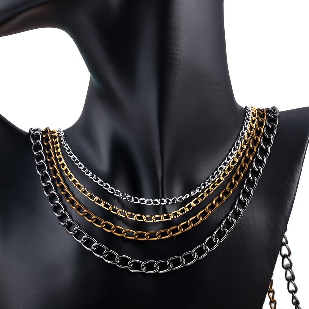 2M 1M 0.5M Aluminium Chain Curb Twisted Chain Links for DIY Handmade Necklaces Bracelets Jewelry Making Accessories Multi Color