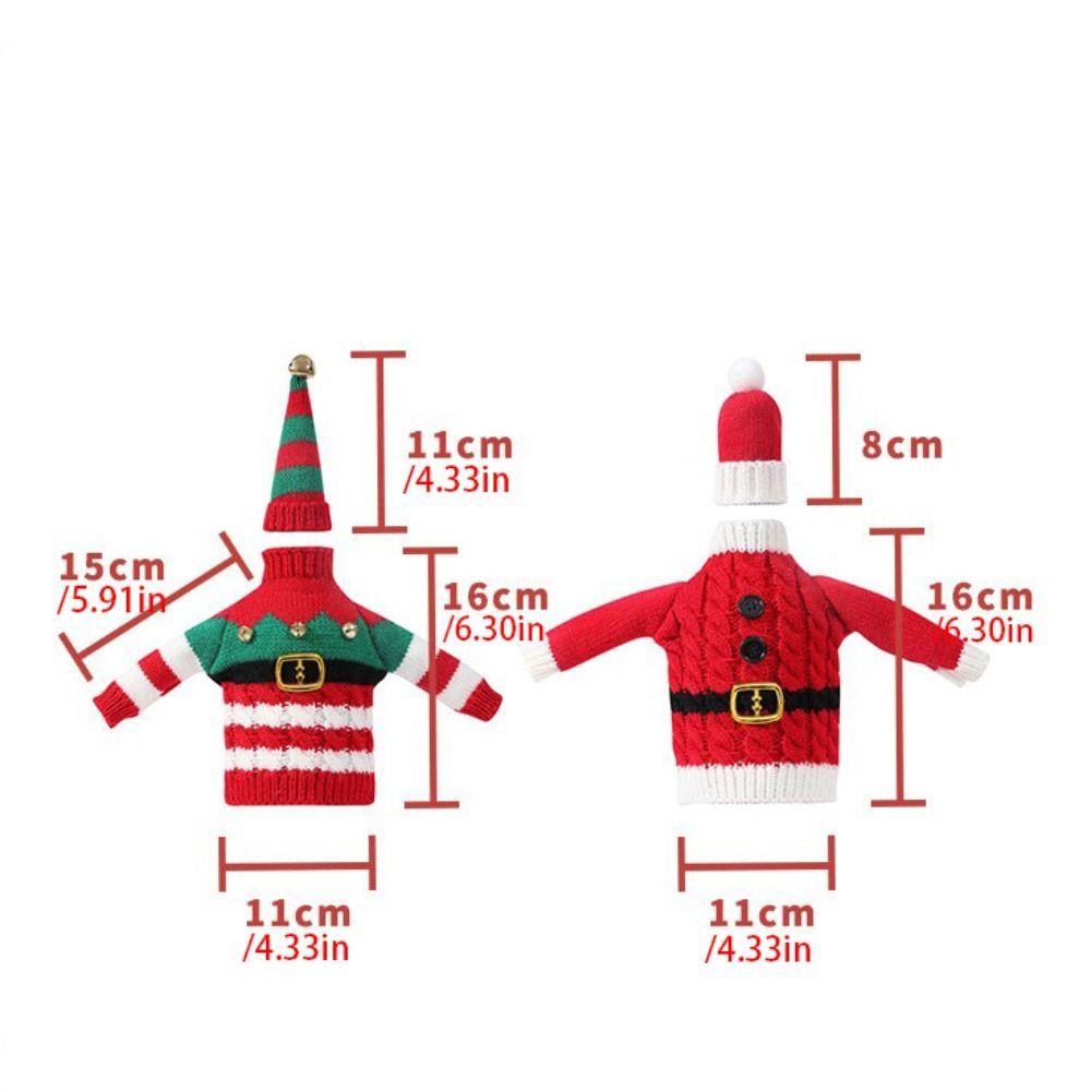 DIY Christmas Wine Bottle Cover Creative Wine Bottle Knitted Sweaters  Table Decoration