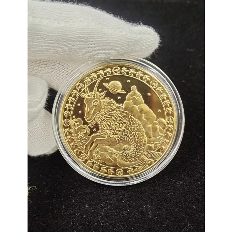 Twelve Constellation Commemorative Medals Tooth Fairy Gold Coins 12 Zodiac Crafts European and American Coins Lucky Guardian Constellation Coins