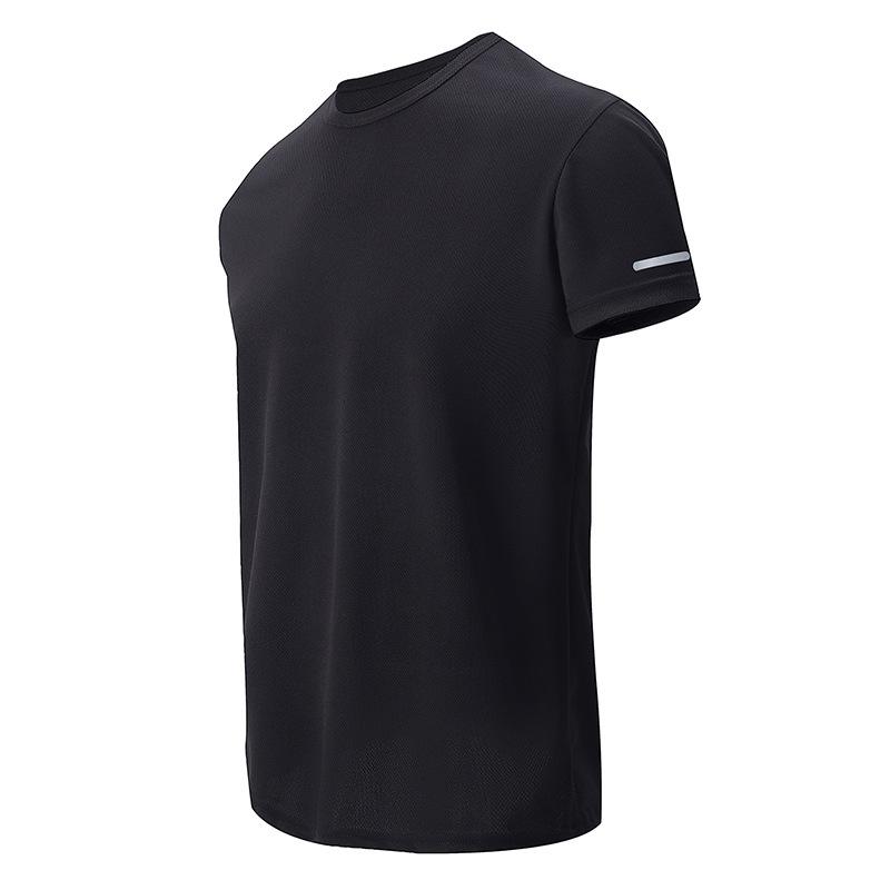 Men's Quick-Dry Solid Color Short-Sleeve T-Shirt for Running, Hiking, and Casual Wear