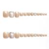 Fashion Short Square Fake Toenails French Pure Color Toe Nails Full Cover Simple Foot Nails for Women Girl