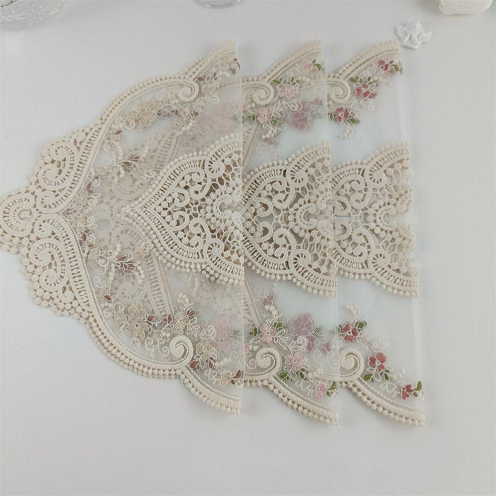 European Style Lace Embroidered Coaster Oval Coffee Drink Pad Dining Table Cover  for Home Decor