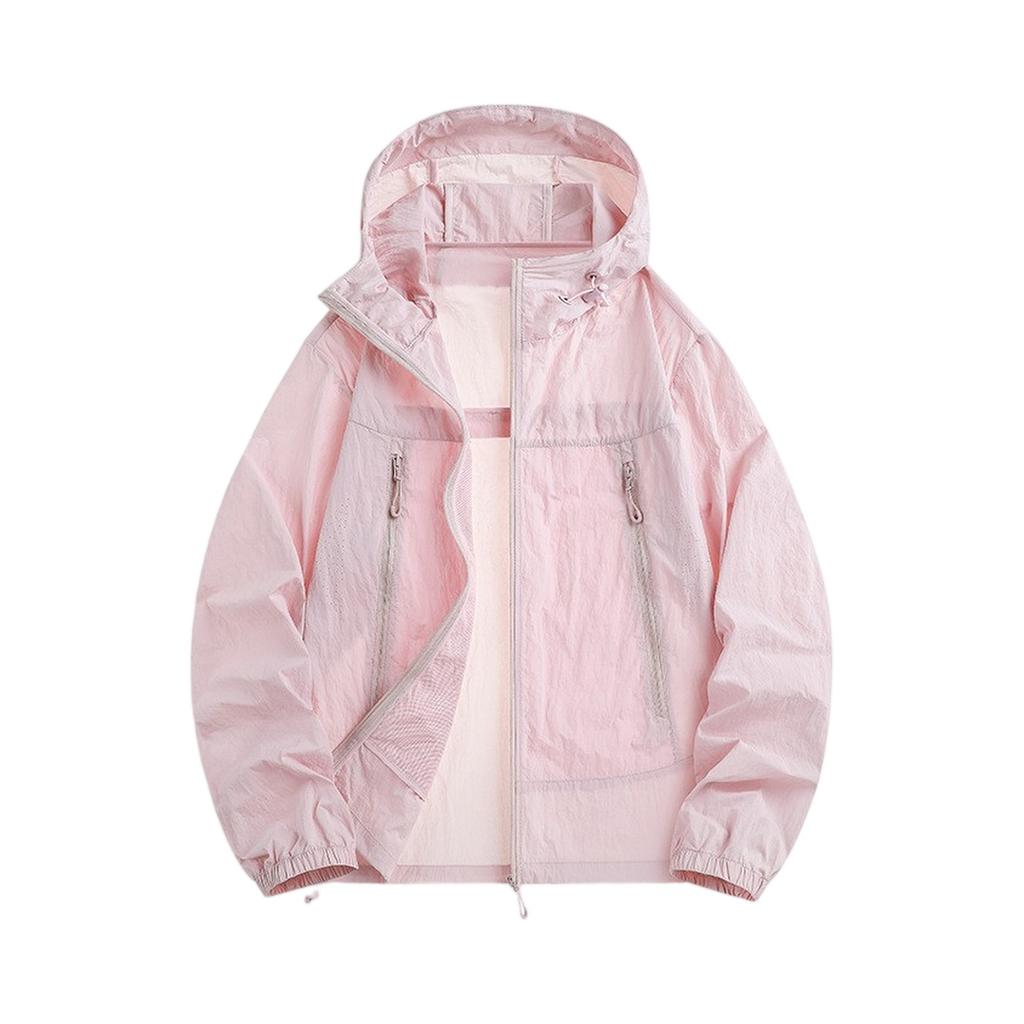 Lightweight Hooded Jacket For Couples Fashion Sunscreen Full Zipper Breathable Comfy Hoodies Coat Outdoor Sport Outwear