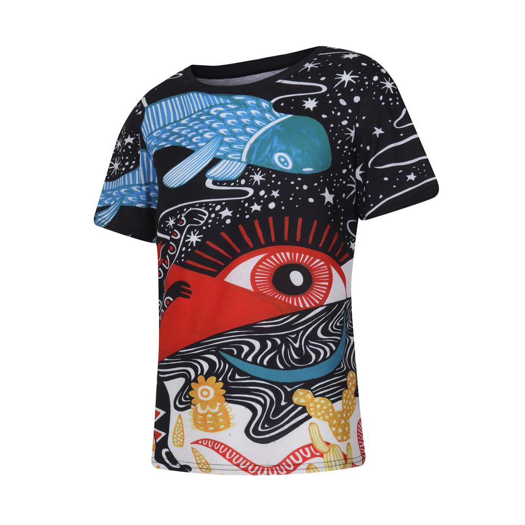 Men's Summer Casual 3D Printed Short Sleeve Round Neck Top T-shirt Blouse