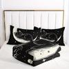 Schwarze Katze Mond Digital bedrucktes Bettwäscheset Weich Gemütlich Bettbezugset King Queen Twin Einzelgröße Geburtstagsgeschenk Raumdekoration