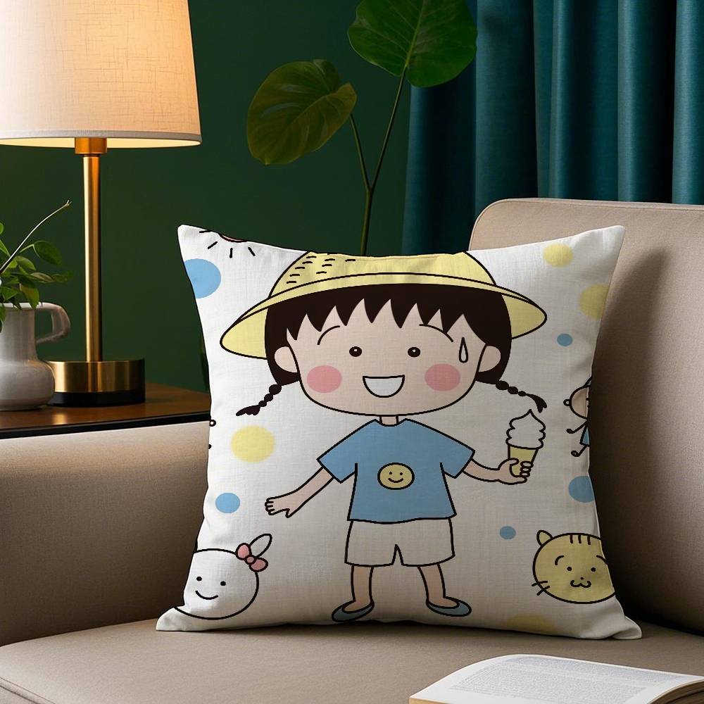 

Мультяшная Милая Наволочка C-Чиби Маруко-чан Плюшевая Ткань Мягкая Наволочка Двусторонняя Печать Чехол для Подушки на Диван Декоративная Подушка 12x12Inch