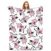 Warm Soft Blanket Travel Cowardly Dog C-Courage Collage Bedding Throws Flannel Bedspread For Home Decor Aesthetic Sofa Bed Cover