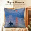 Claude Monet Oil Art Cushion Cover Natural Linen Organic Fabric Double-Sided Printing Sofa Home Decor Gift Pillow Case