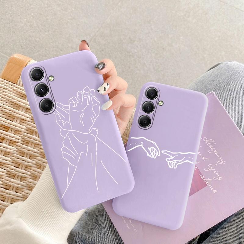 Hand Lines měkké silikonové pouzdro pro Xiaomi Redmi Note 13 Pro 13C Poco C65 Samsung A35 A55 M35 Huawei Honor 200 iPhone Ochranný kryt proti nárazu