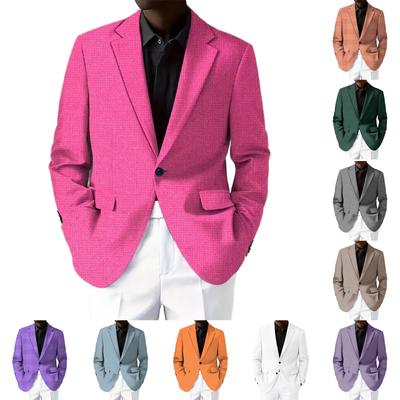 Men's Casual One Button  Suit Jacket, Slim Fit Business Daily Sport Coat Lightweight
