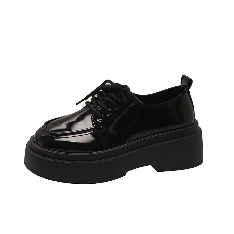 Platform small leather shoes women's new autumn women's shoes Mary Jane single shoes lace-up women