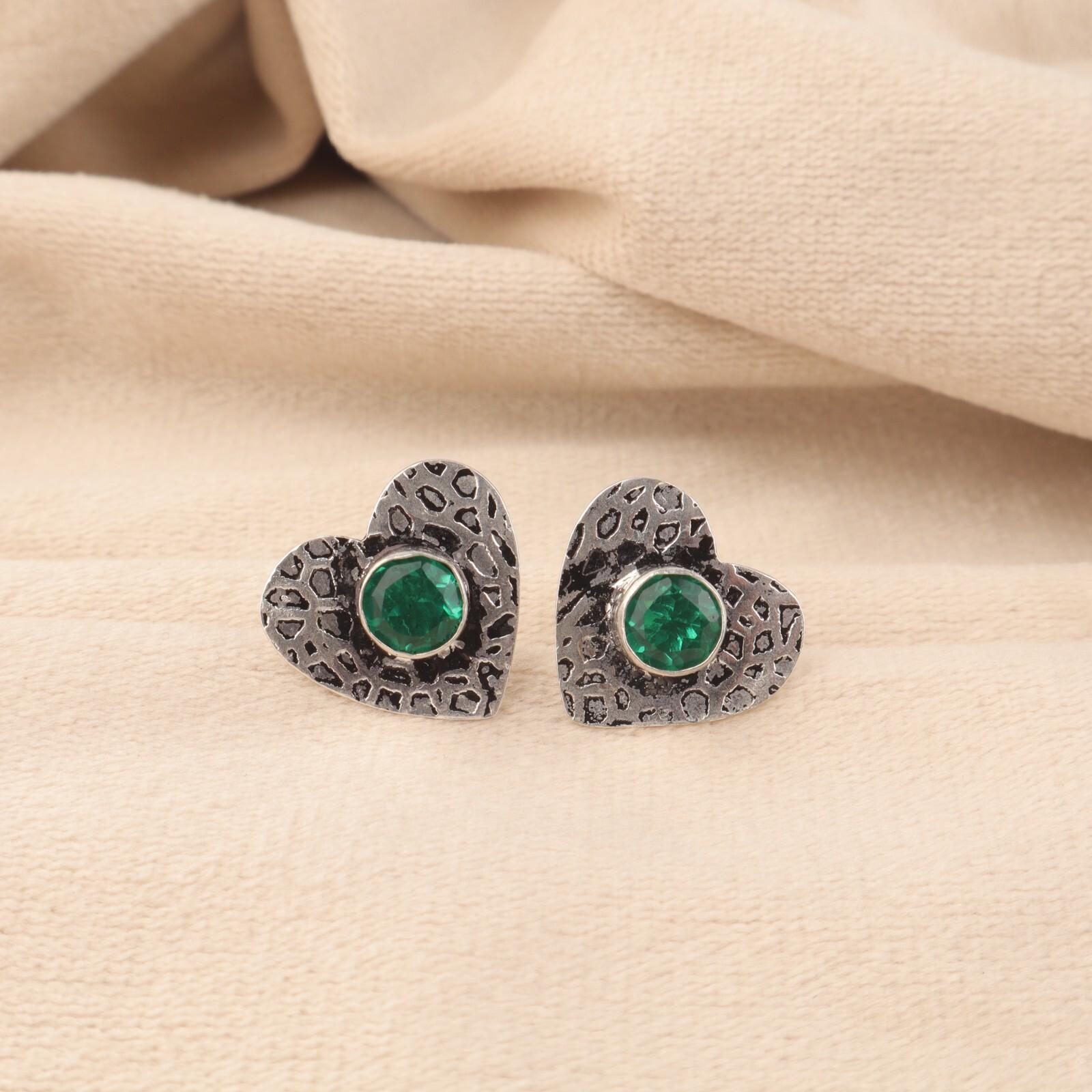 

Зеленый Изумрудный Камень Стерлинговое Серебро Ручной Работы Подвесные Серьги-Крючки Ювелирные Изделия EE-143-12