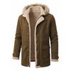 Men's Winter Thickened Fleece Lined Hooded Parka Jacket with Fur Collar S-5XL  New Outdoor Hiking Warm Coat