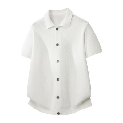 Fashionable Casual Lapel Short-sleeved T-shirt Men's Sweater Men's Short-sleeved Men's Knitted Sweater Simple Casual And Comfortable Knitted