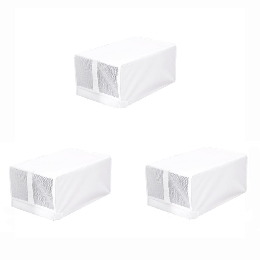 3Pcs Breathable Flap Shoe Box Oxford Cloth Combination Shoe Cabinet Shoe Storage Box for Home белый 2430₽