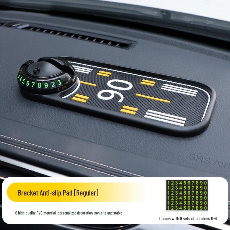 

Car Multifunctional Non-Slip Dashboard Phone Holder with Stable Storage and Interchangeable Number Plate